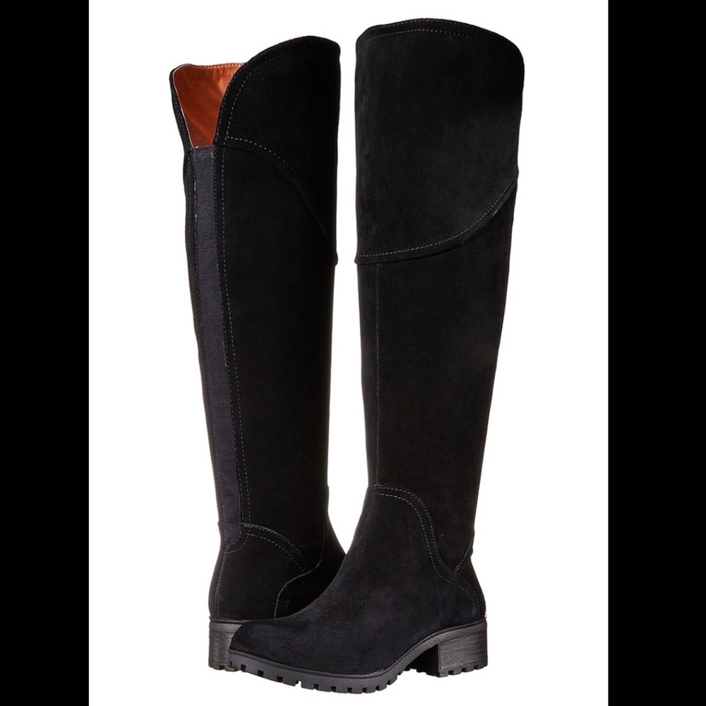 Lucky Brand Harleen Black Suede Over the Knee Boots